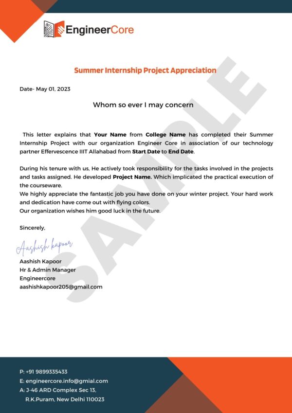 Summer Internship IIIT Allahabad engineercore.in