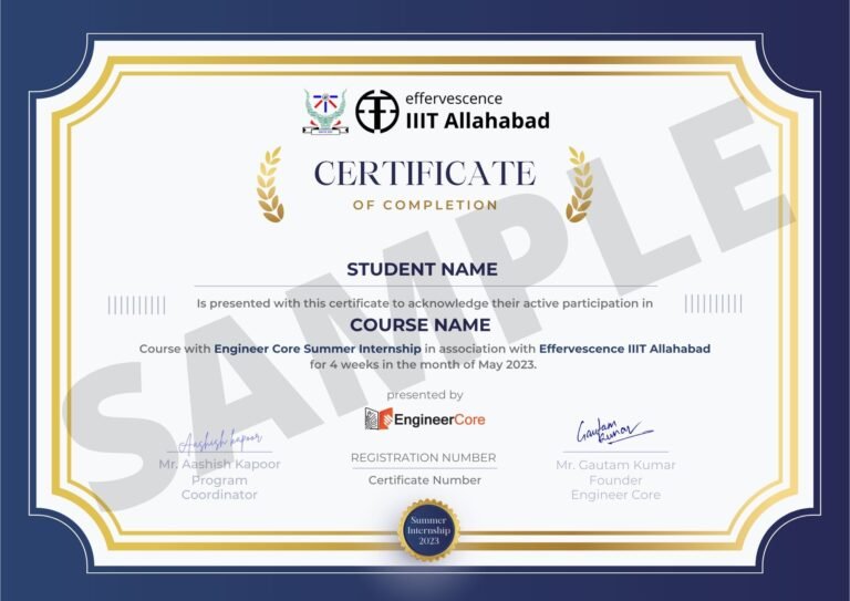 Summer Internship IIIT Allahabad - engineercore.in